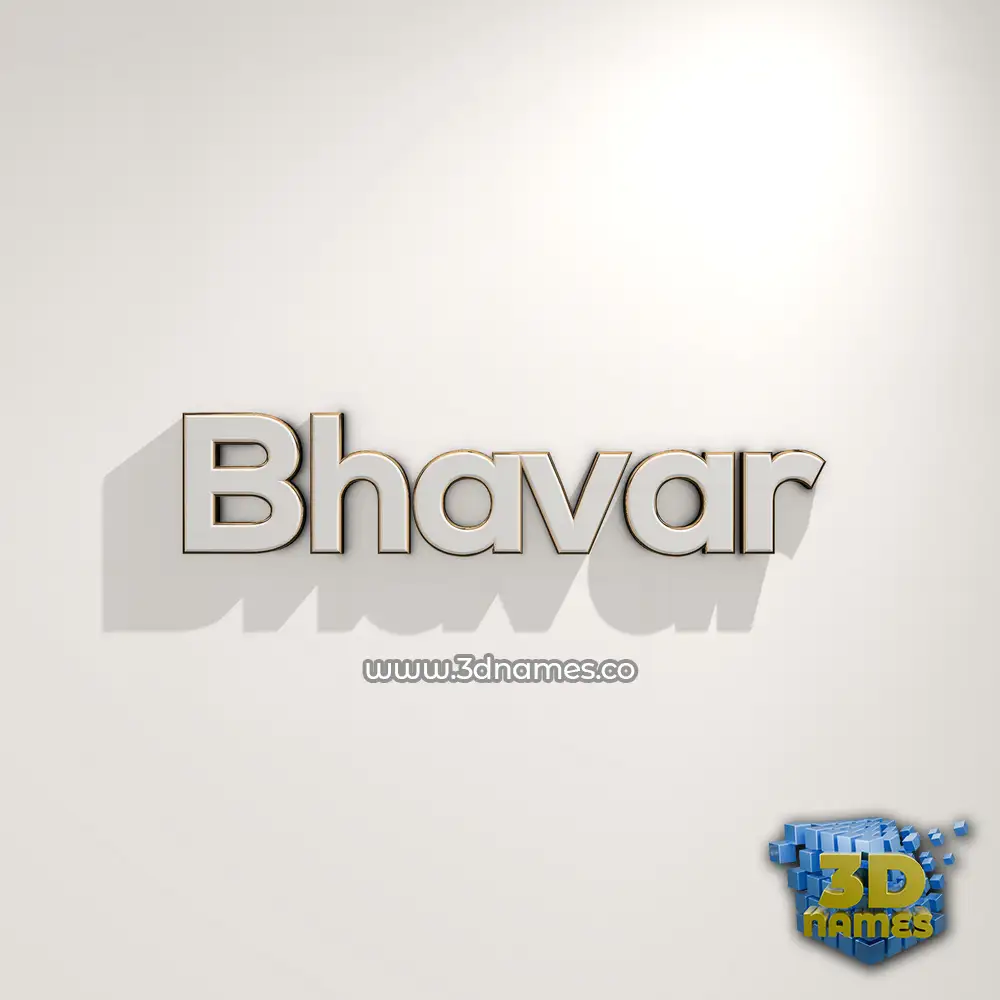 bhavar in White Logo Warm style - 3D name wallpaper