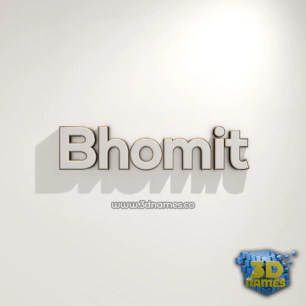 bhomit in White Logo Warm style - 3D name wallpaper