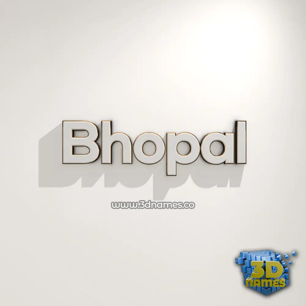 bhopal in White Logo Warm style - 3D name wallpaper