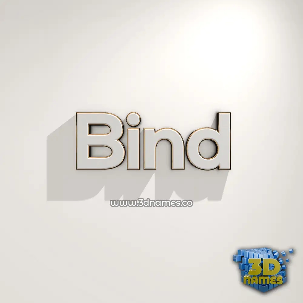bind in White Logo Warm style - 3D name wallpaper