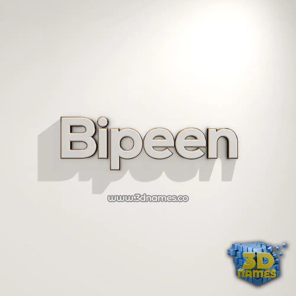 bipeen in White Logo Warm style - 3D name wallpaper