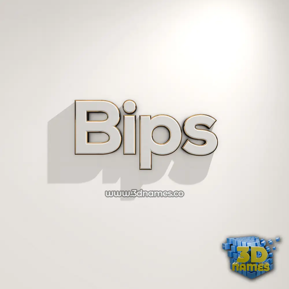 bips in White Logo Warm style - 3D name wallpaper