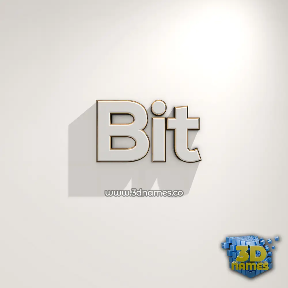 bit in White Logo Warm style - 3D name wallpaper