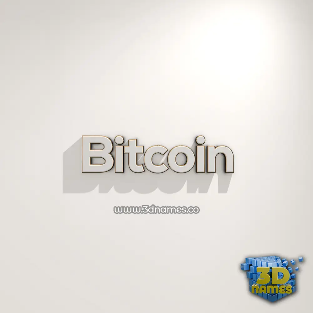 bitcoin in White Logo Warm style - 3D name wallpaper