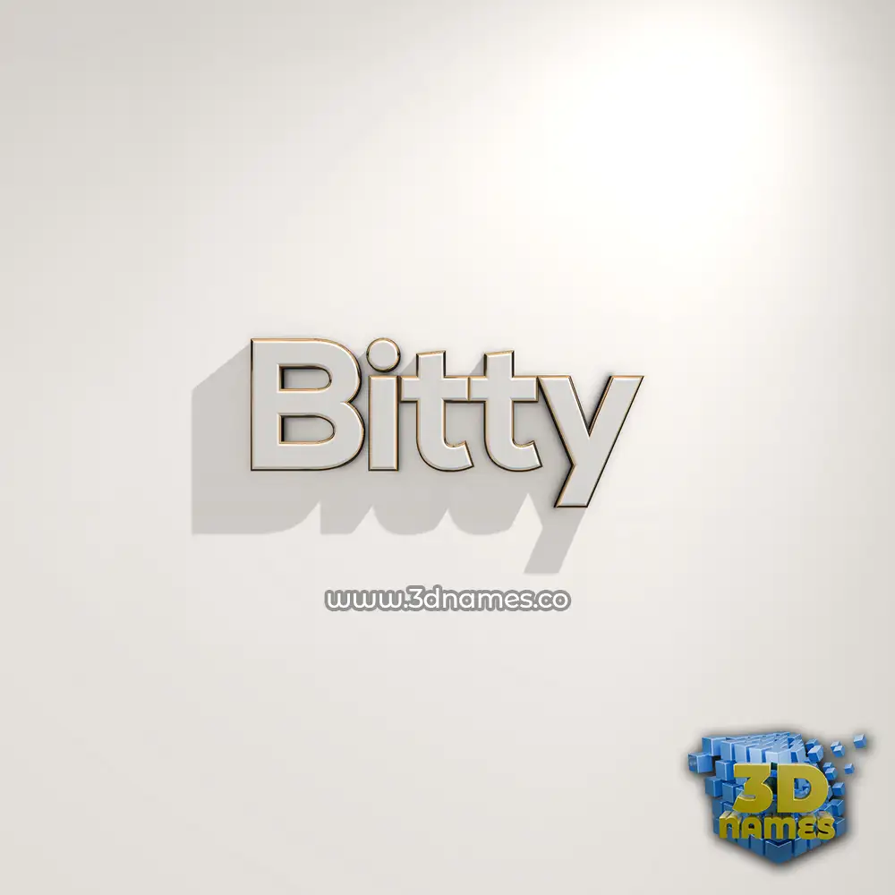bitty in White Logo Warm style - 3D name wallpaper