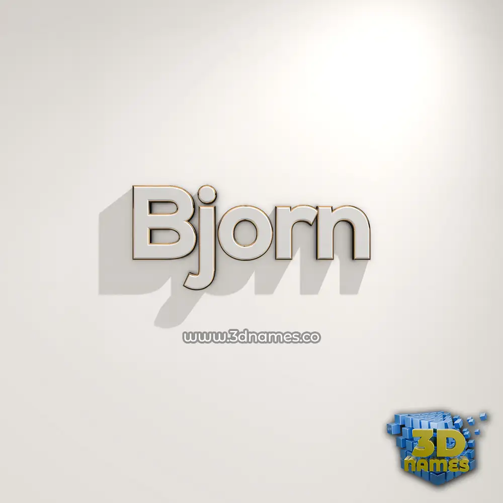 bjorn in White Logo Warm style - 3D name wallpaper
