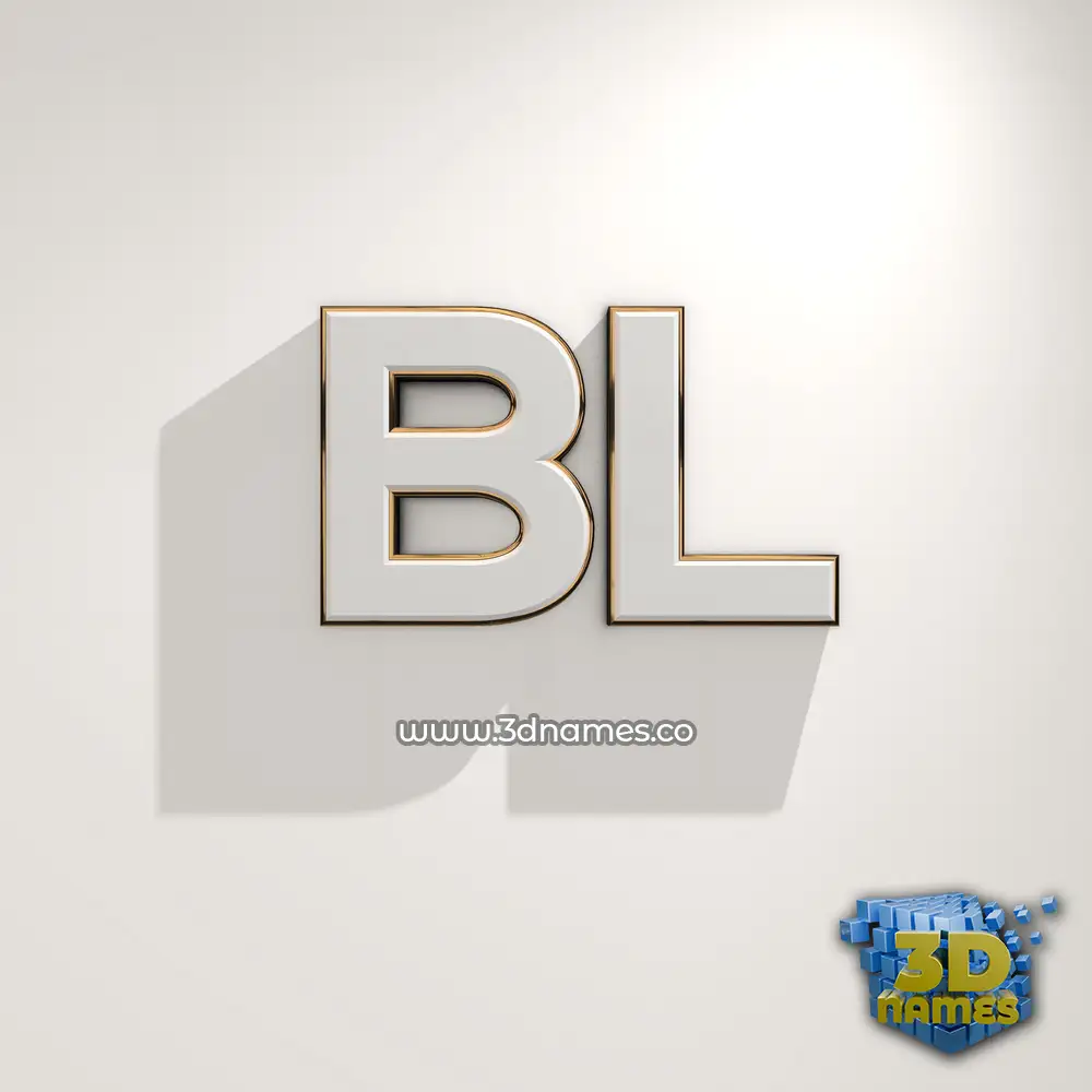 bl in White Logo Warm style - 3D name wallpaper