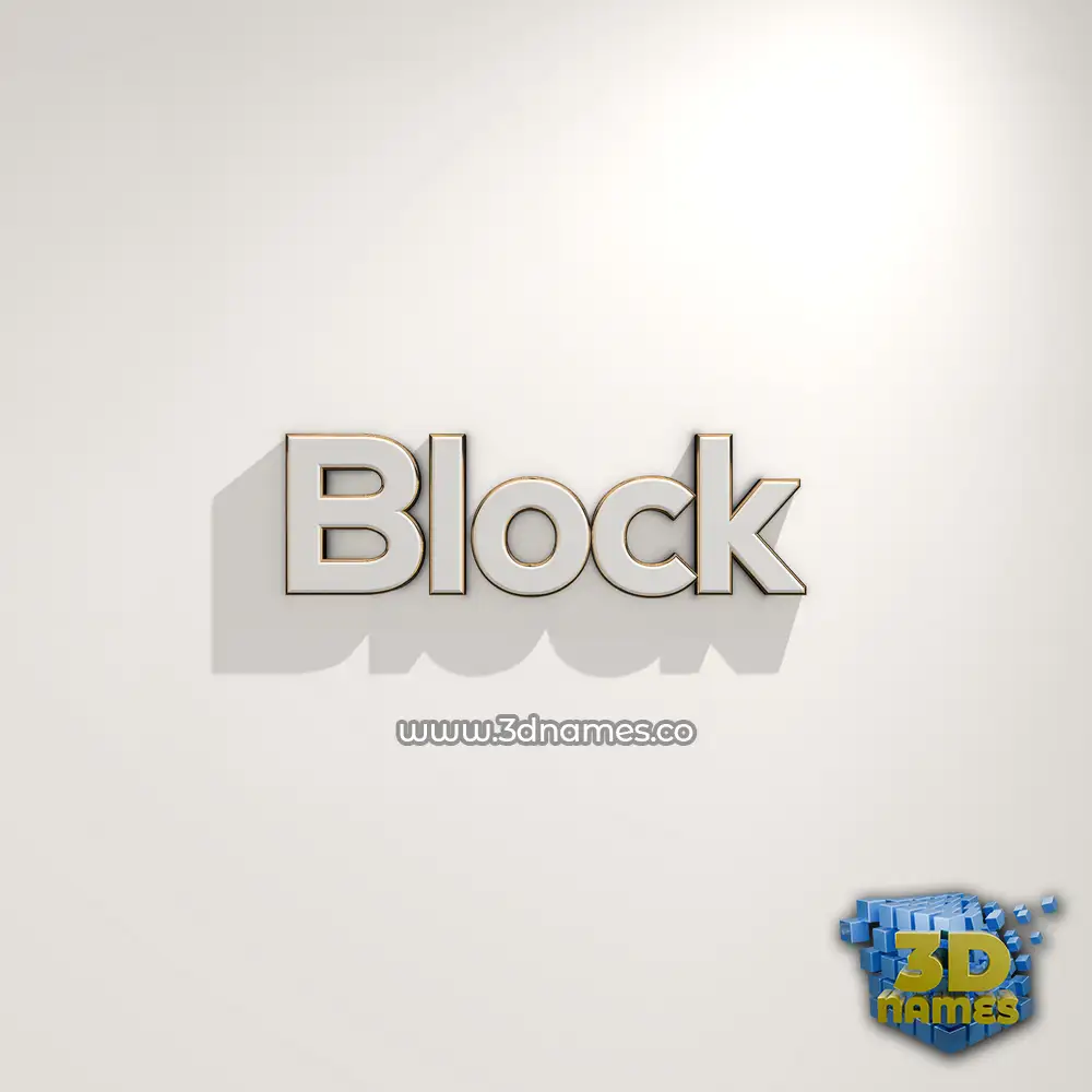 block in White Logo Warm style - 3D name wallpaper