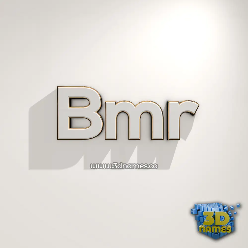 bmr in White Logo Warm style - 3D name wallpaper