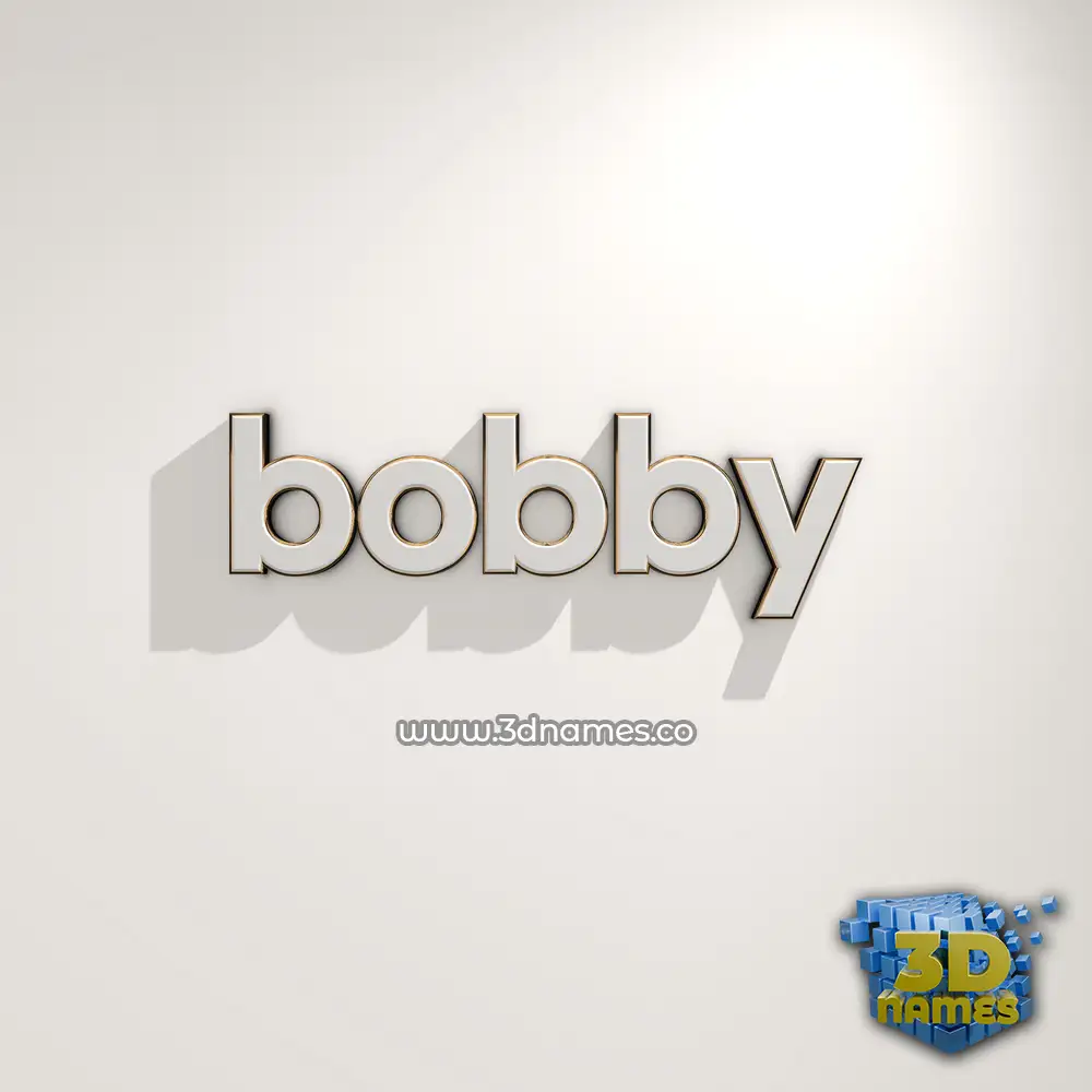 bobby in White Logo Warm style - 3D name wallpaper