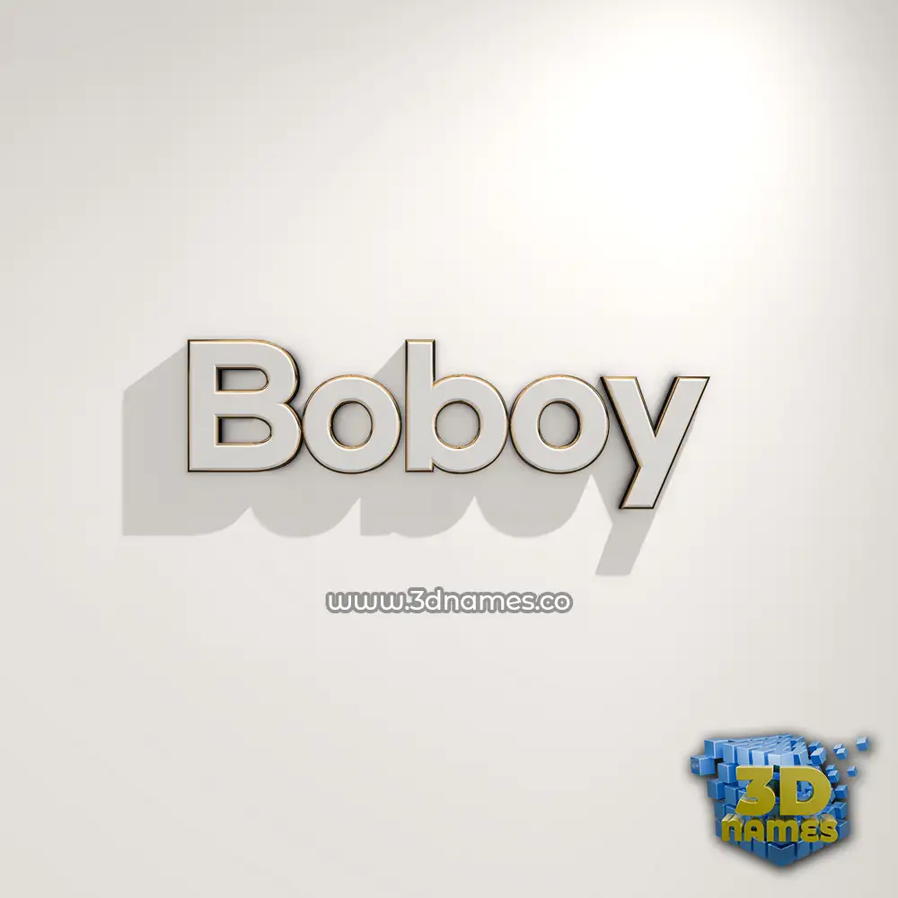 boboy in White Logo Warm style - 3D name wallpaper