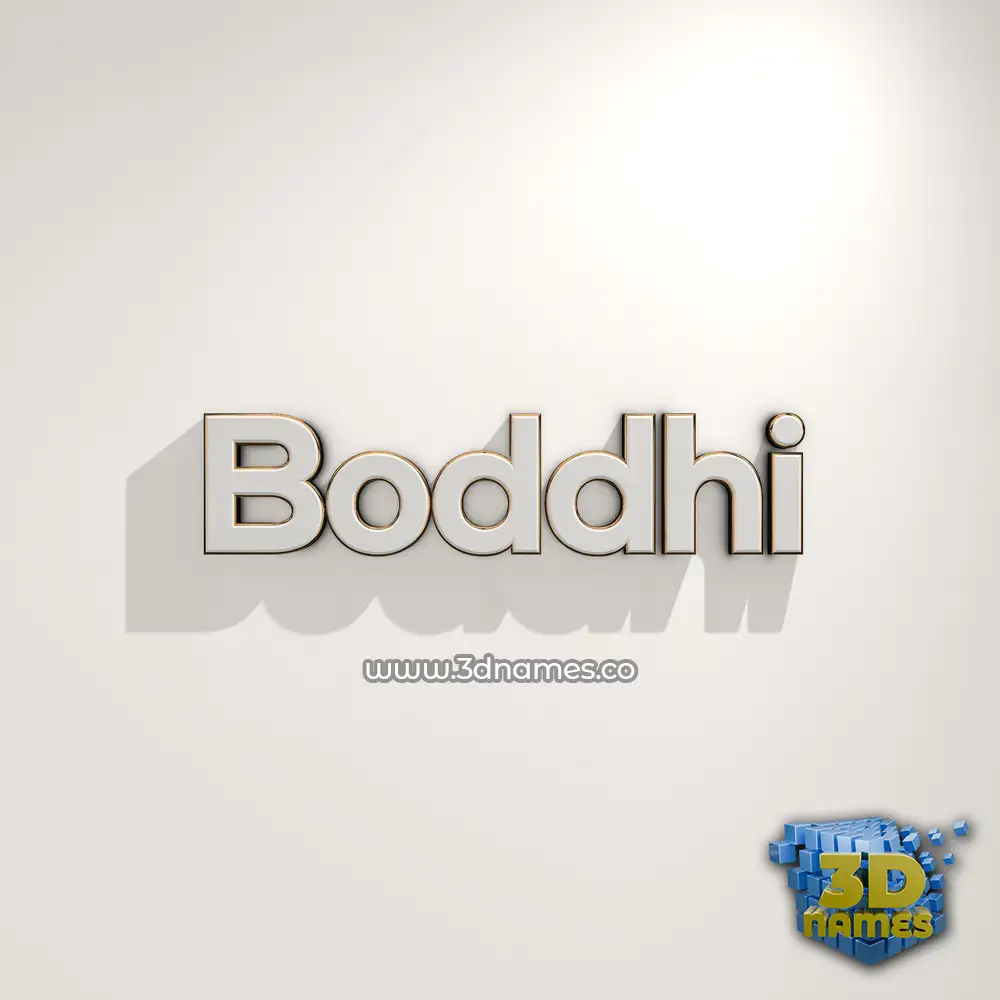 boddhi in White Logo Warm style - 3D name wallpaper