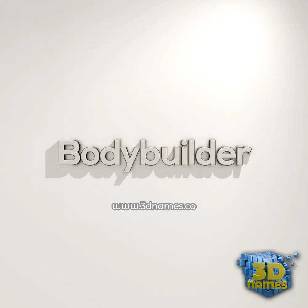 bodybuilder in White Logo Warm style - 3D name wallpaper