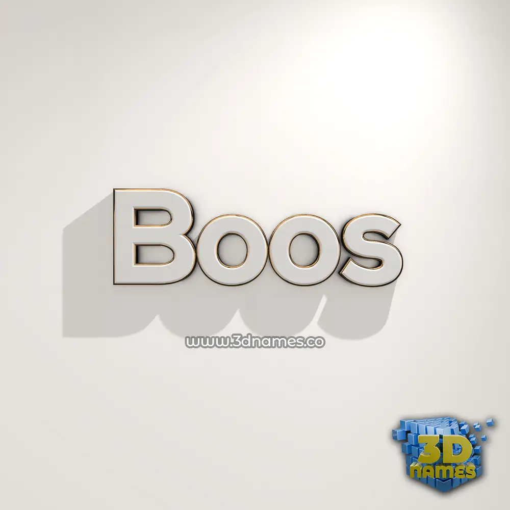 boos in White Logo Warm style - 3D name wallpaper