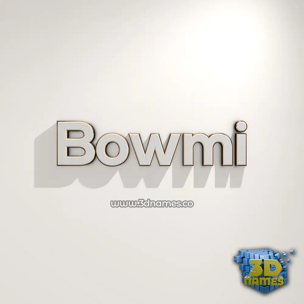 bowmi in White Logo Warm style - 3D name wallpaper
