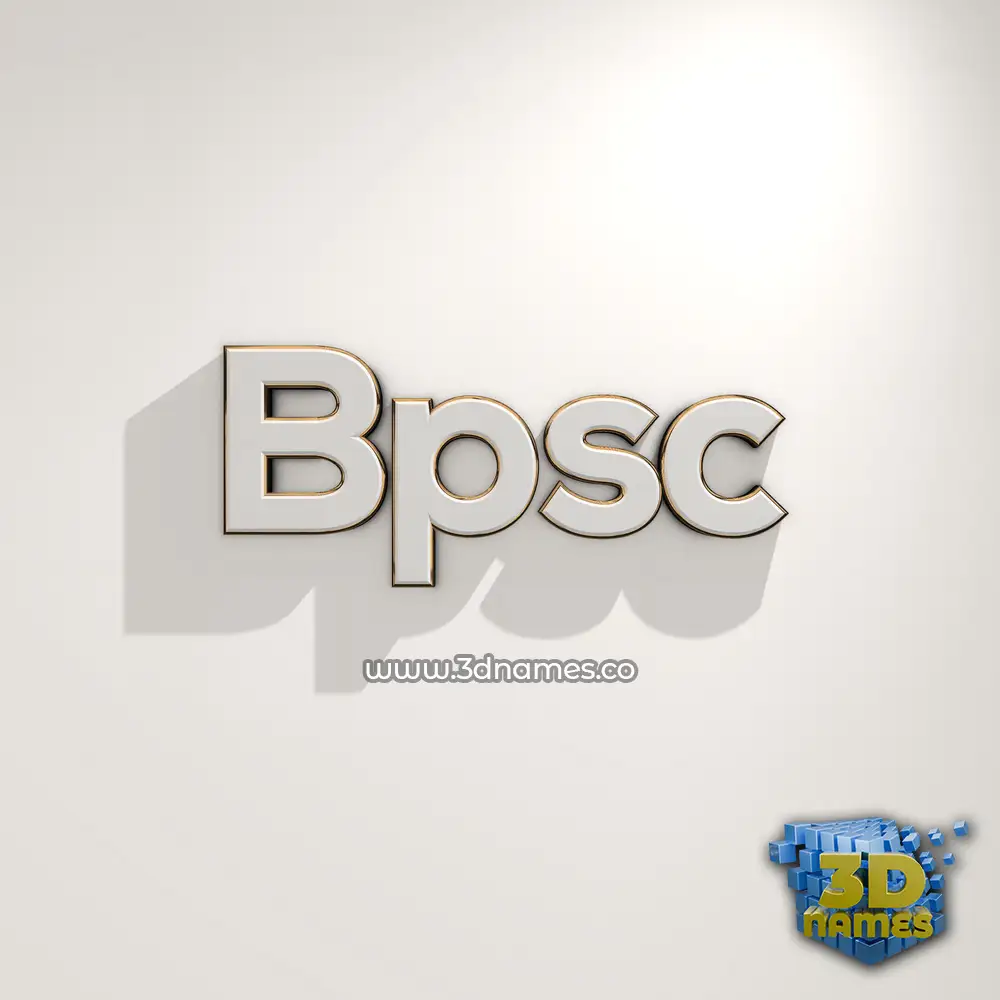 bpsc in White Logo Warm style - 3D name wallpaper
