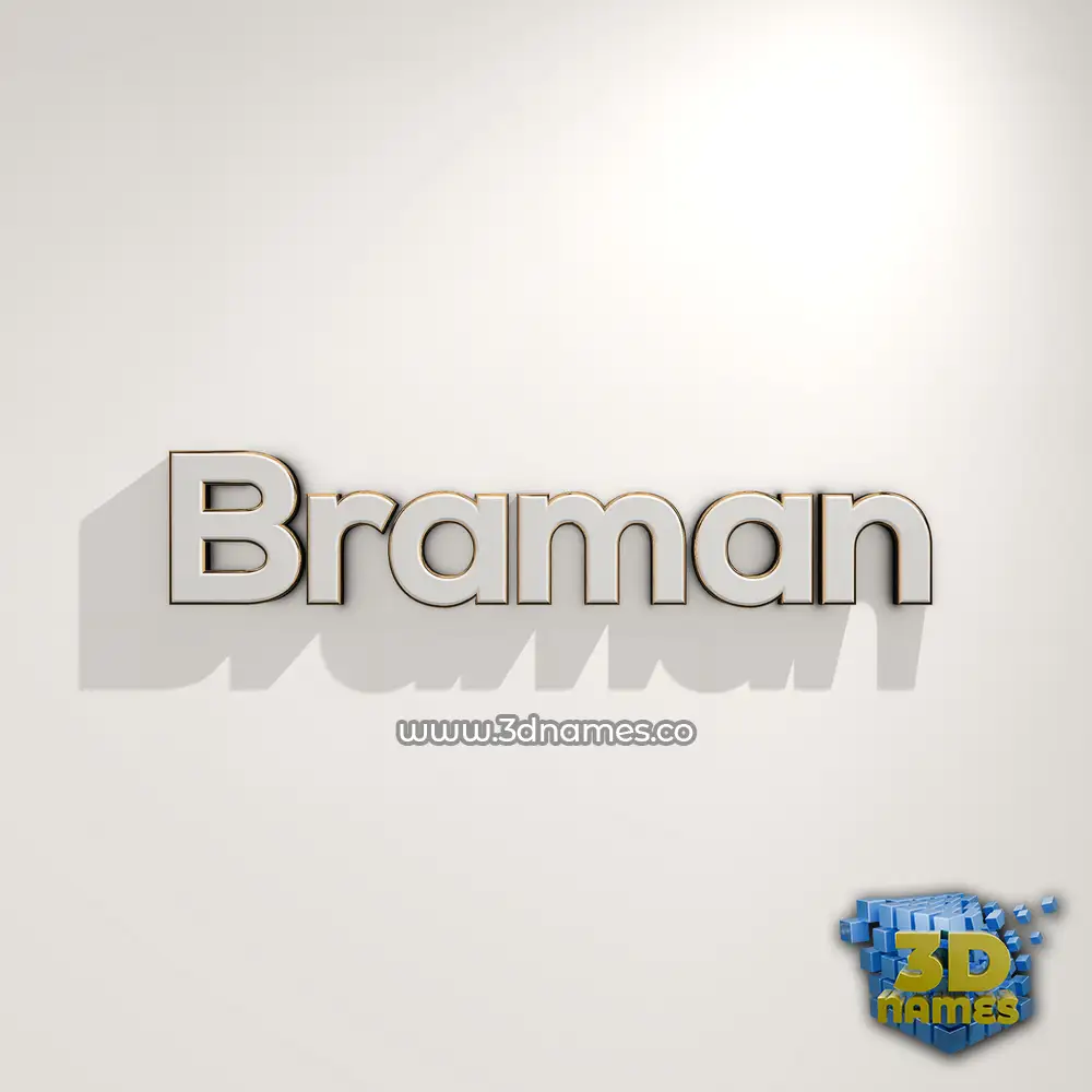 braman in White Logo Warm style - 3D name wallpaper