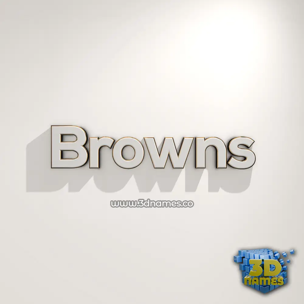 browns in White Logo Warm style - 3D name wallpaper