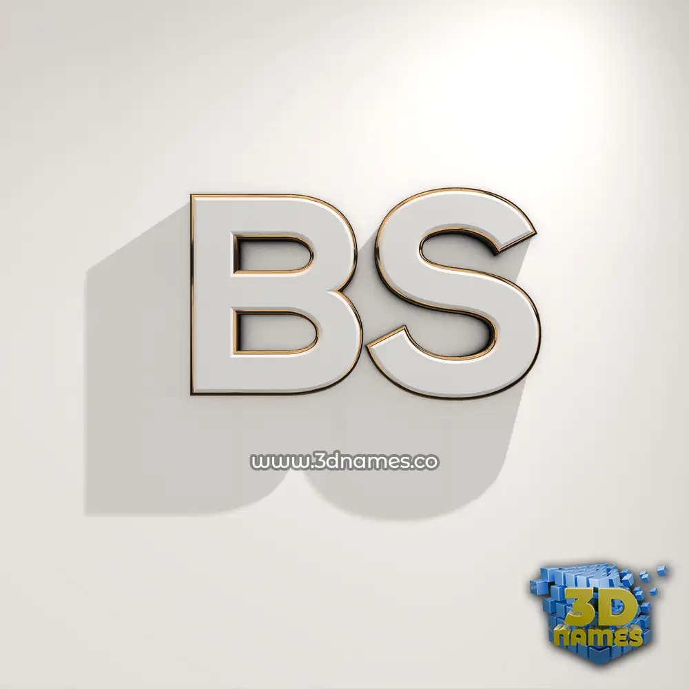 bs in White Logo Warm style - 3D name wallpaper