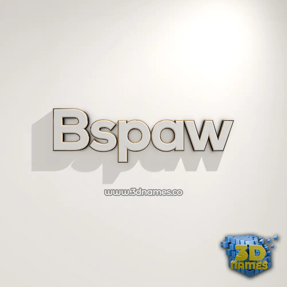 bspaw in White Logo Warm style - 3D name wallpaper