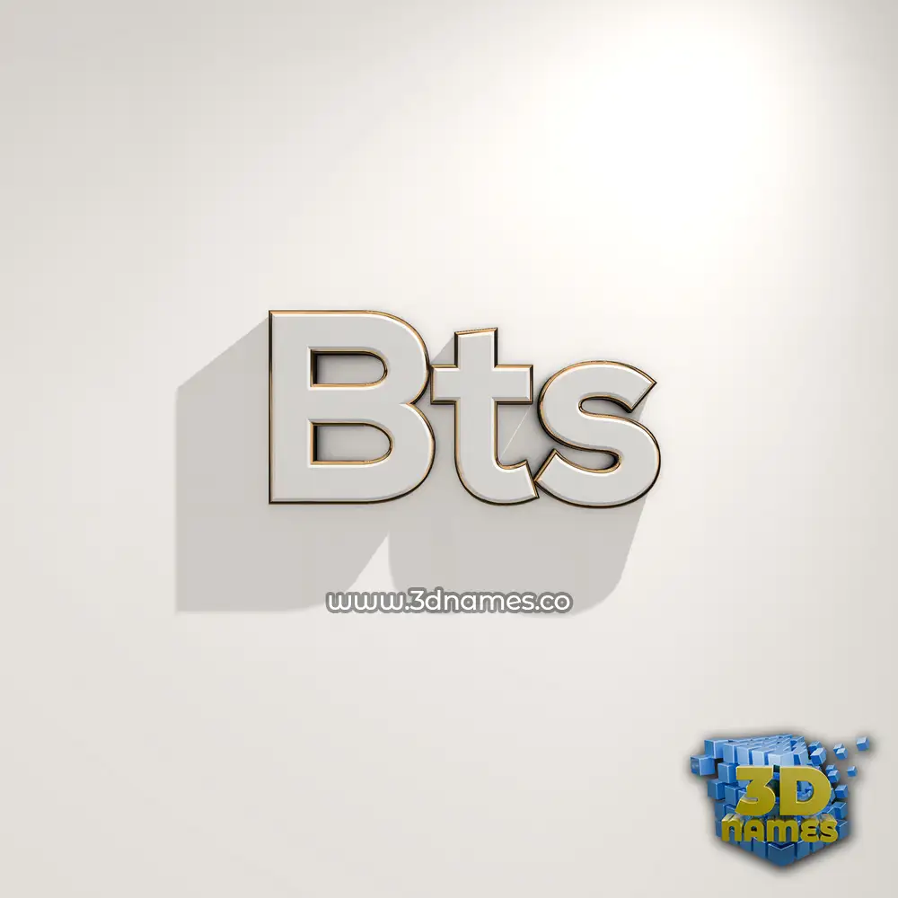 bts in White Logo Warm style - 3D name wallpaper