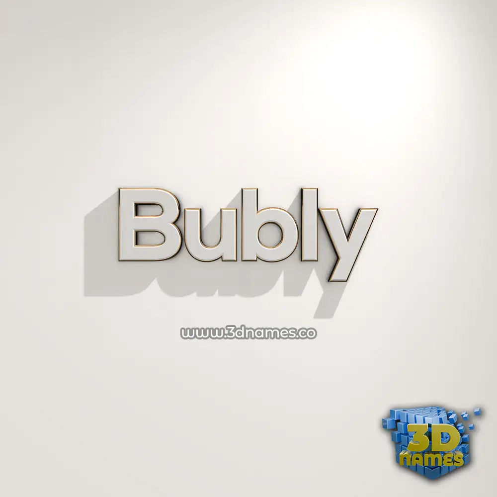 bubly in White Logo Warm style - 3D name wallpaper