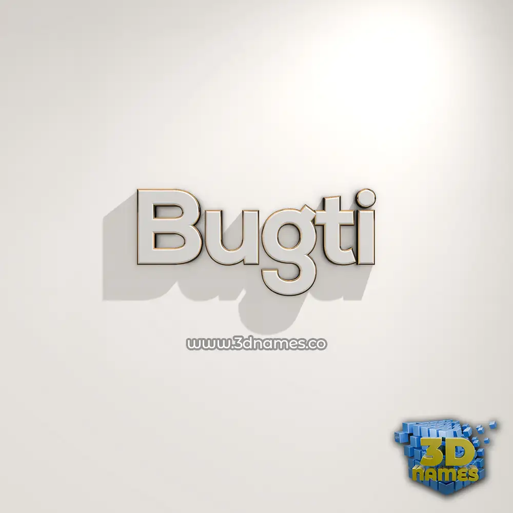 bugti in White Logo Warm style - 3D name wallpaper