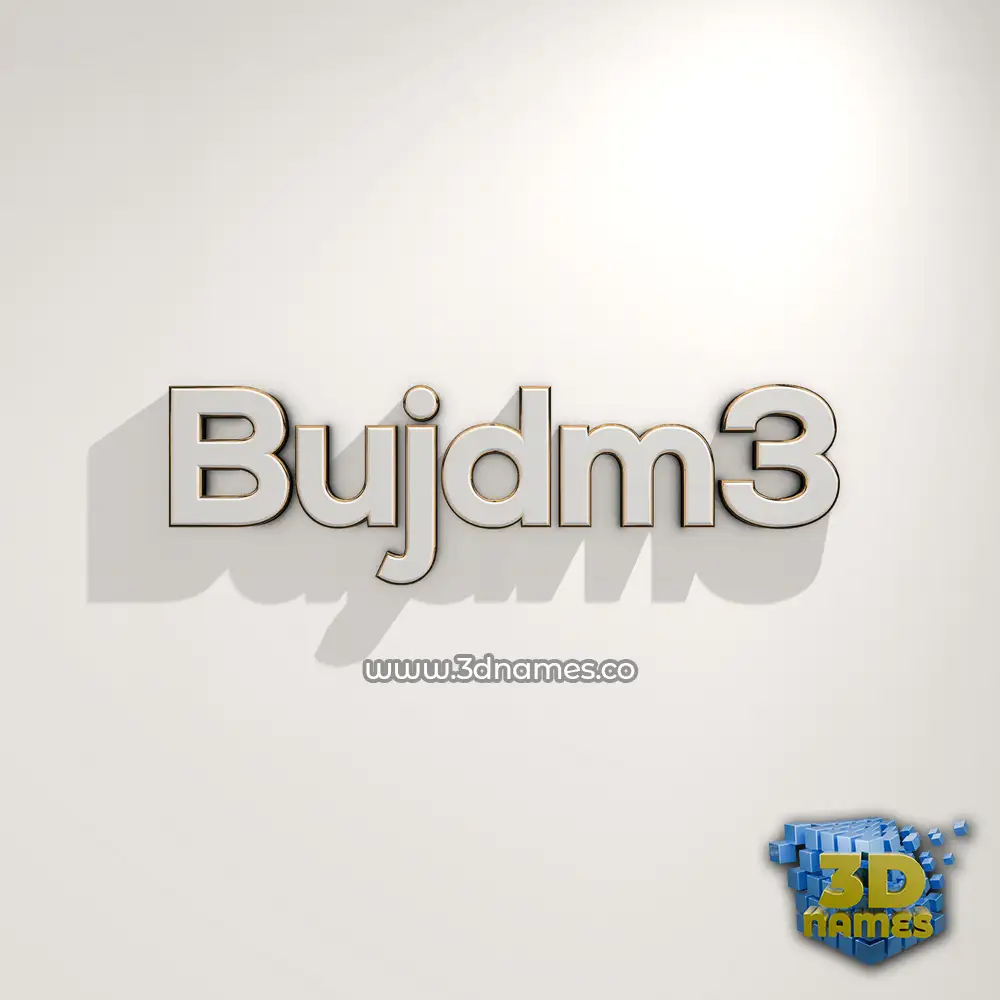bujdm3 in White Logo Warm style - 3D name wallpaper