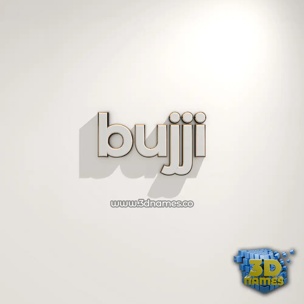 bujji in White Logo Warm style - 3D name wallpaper