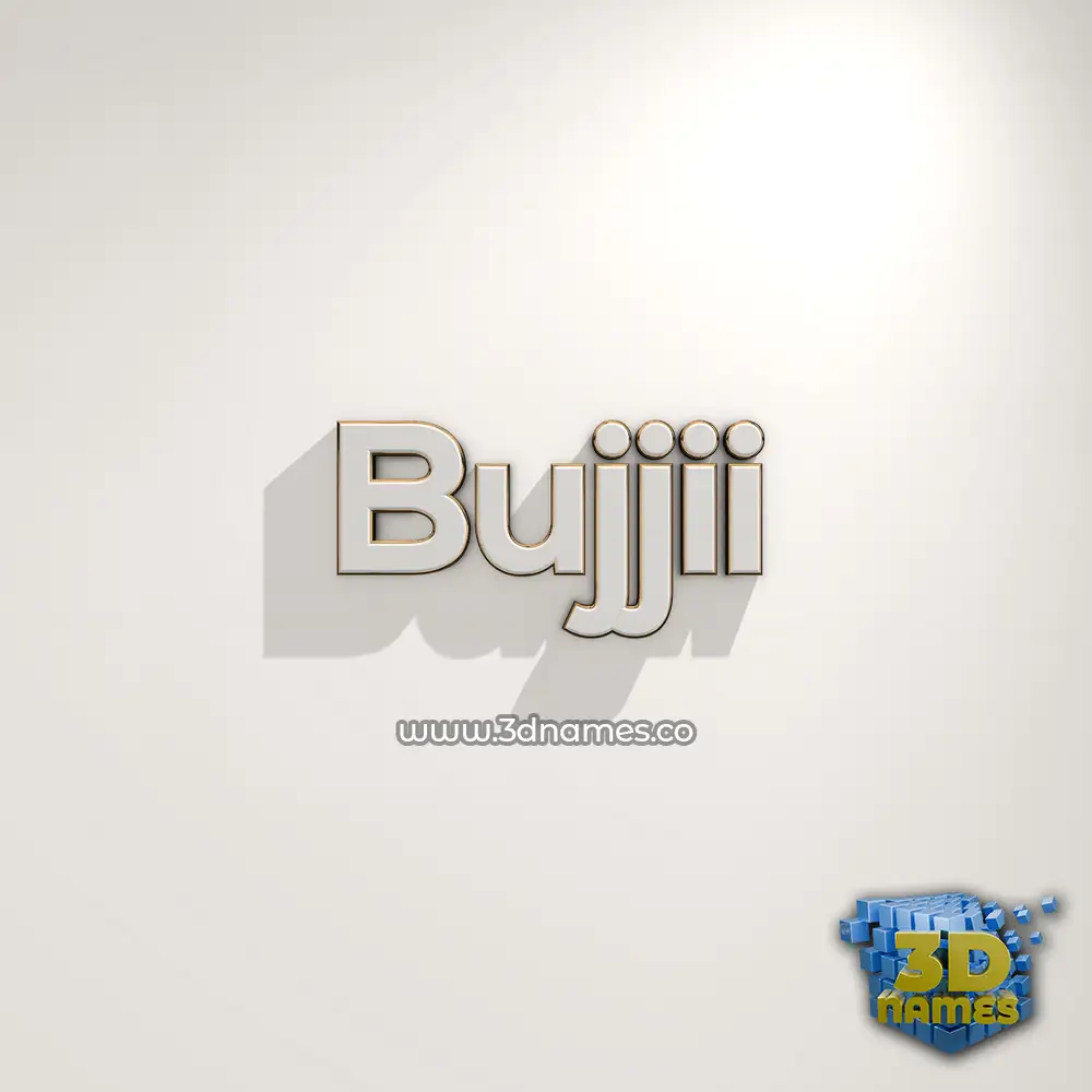 bujjii in White Logo Warm style - 3D name wallpaper