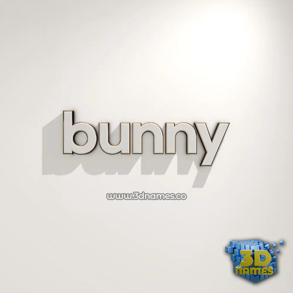 bunny in White Logo Warm style - 3D name wallpaper