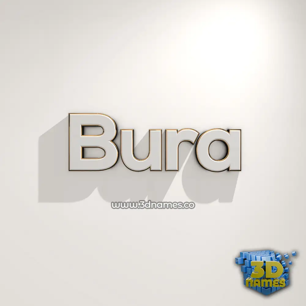 bura in White Logo Warm style - 3D name wallpaper