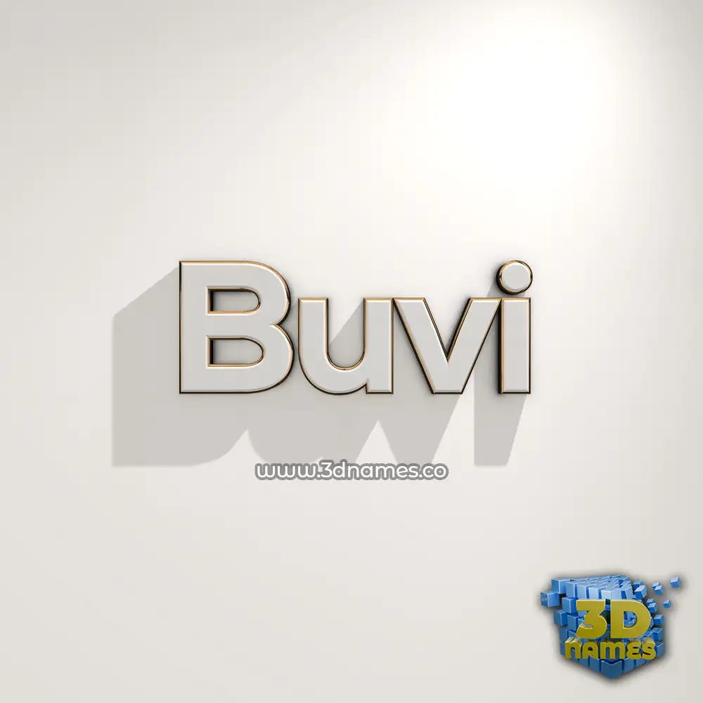 buvi in White Logo Warm style - 3D name wallpaper