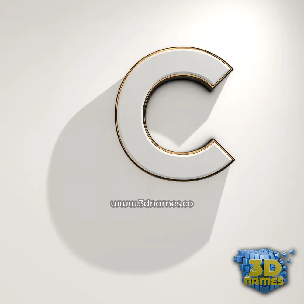c in White Logo Warm style - 3D name wallpaper