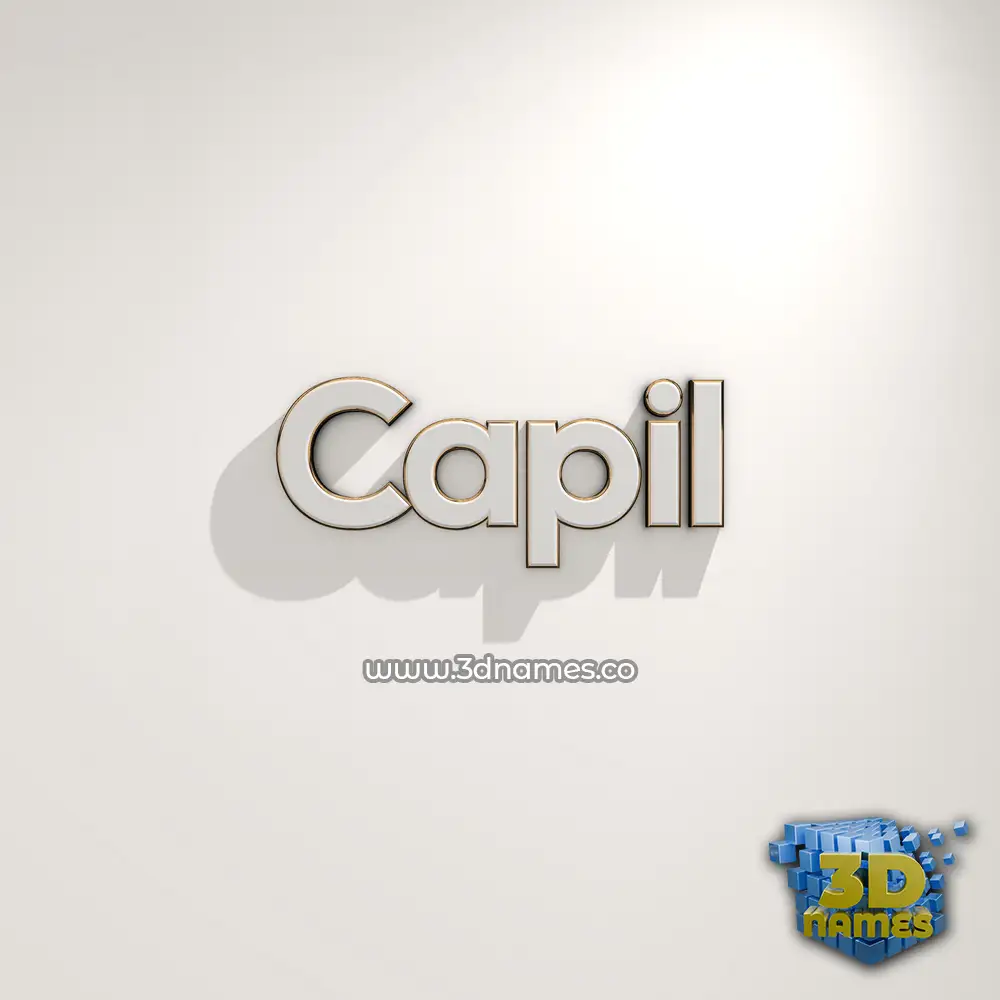 capil in White Logo Warm style - 3D name wallpaper
