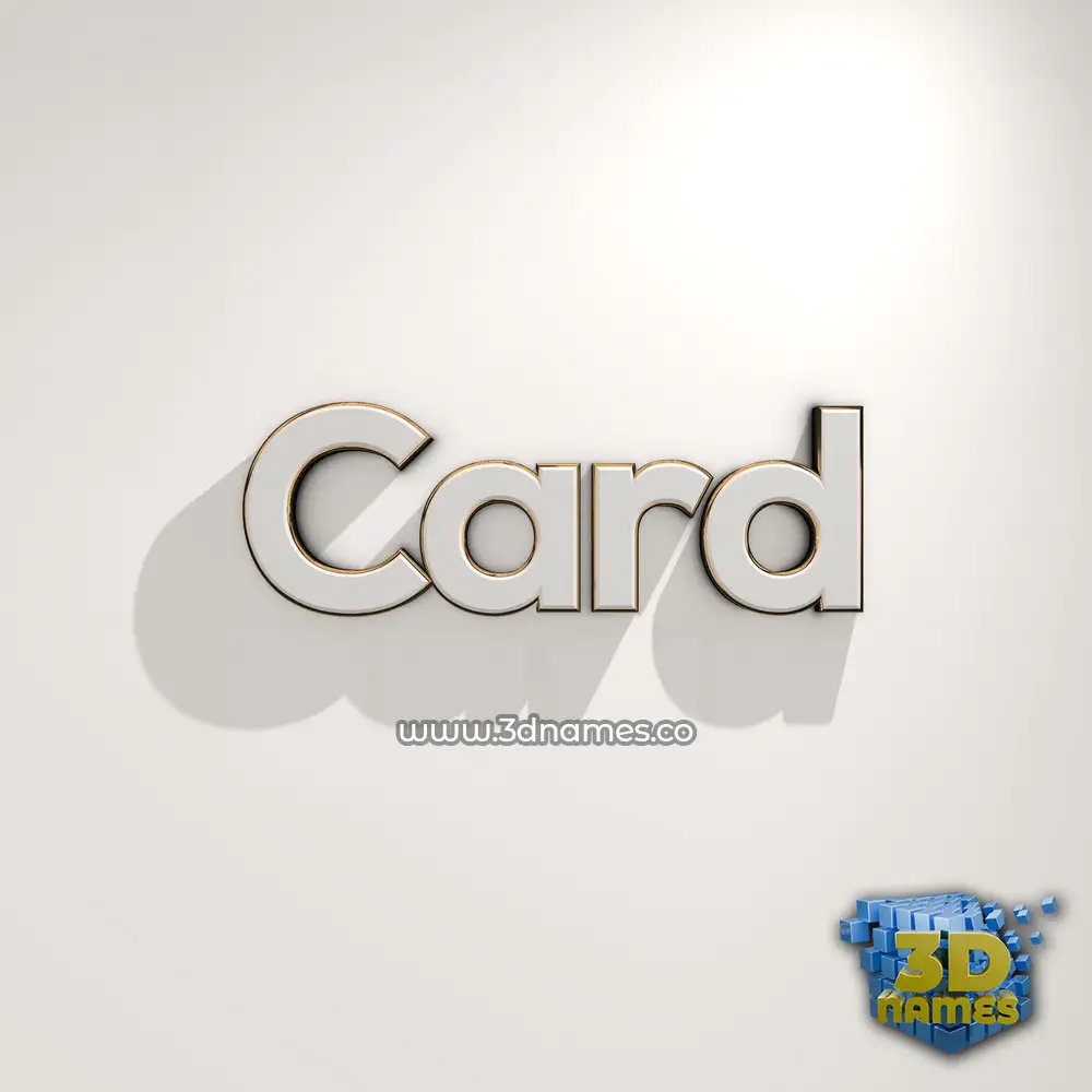 card in White Logo Warm style - 3D name wallpaper