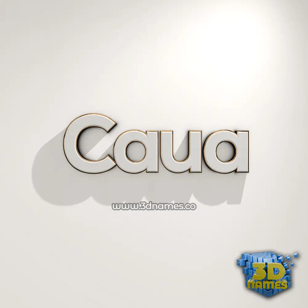 caua in White Logo Warm style - 3D name wallpaper