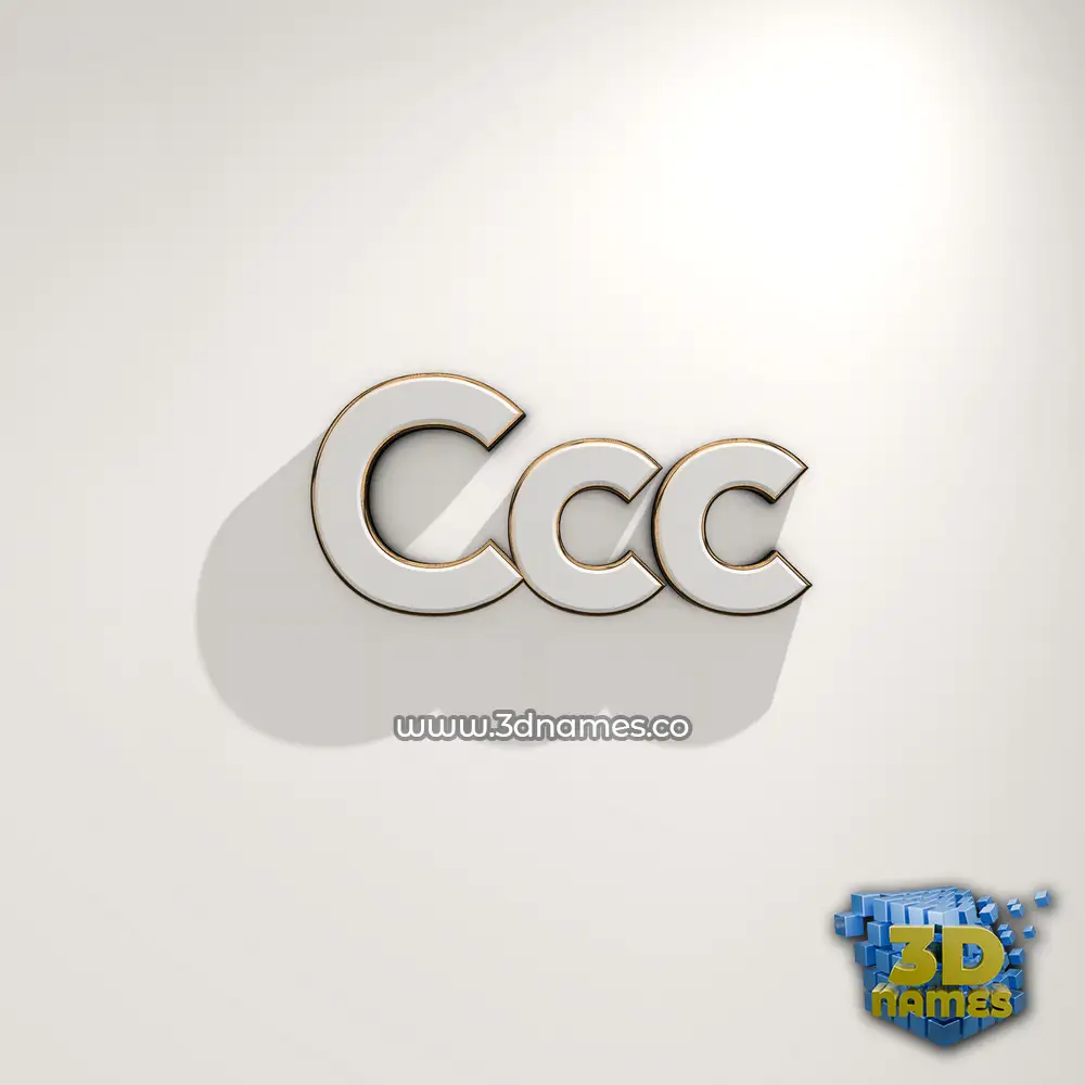 ccc in White Logo Warm style - 3D name wallpaper