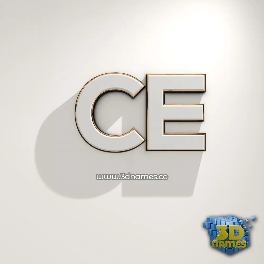 ce in White Logo Warm style - 3D name wallpaper