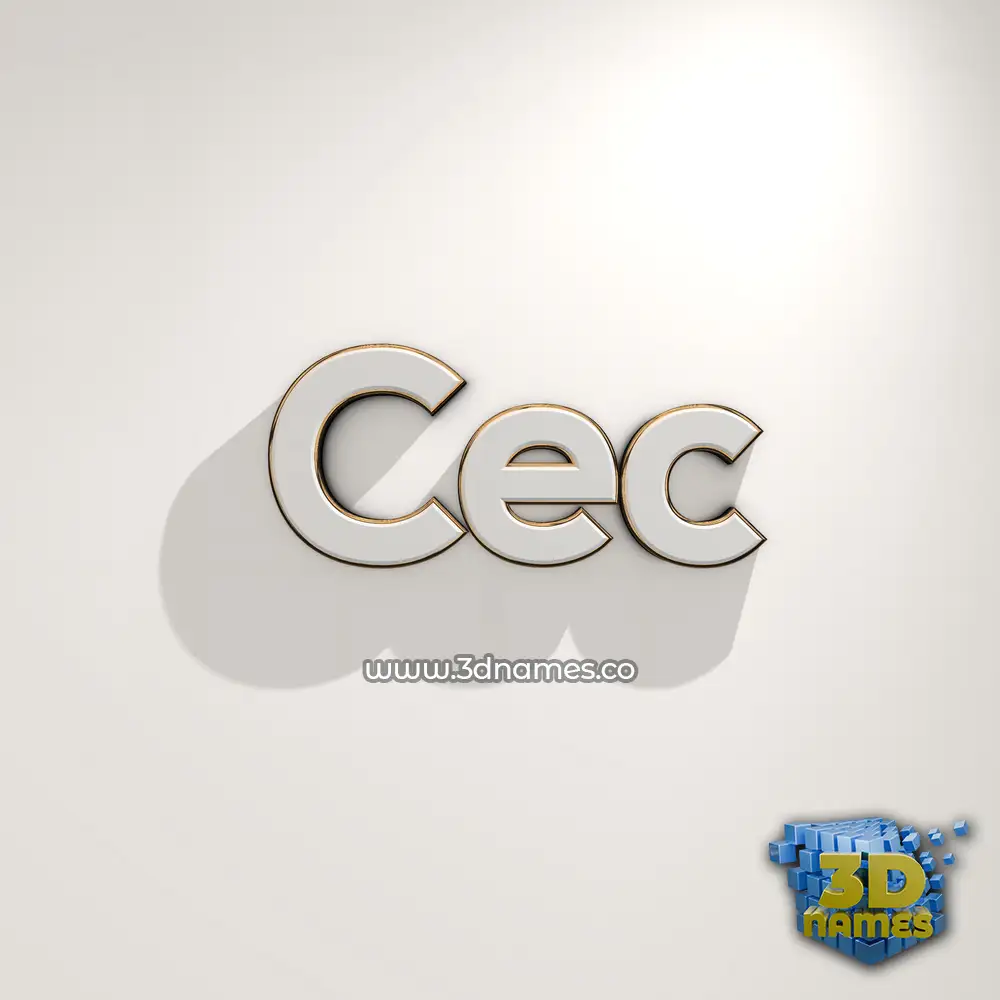 cec in White Logo Warm style - 3D name wallpaper