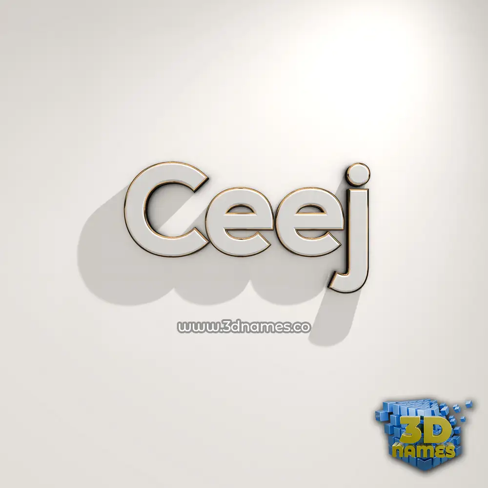 ceej in White Logo Warm style - 3D name wallpaper