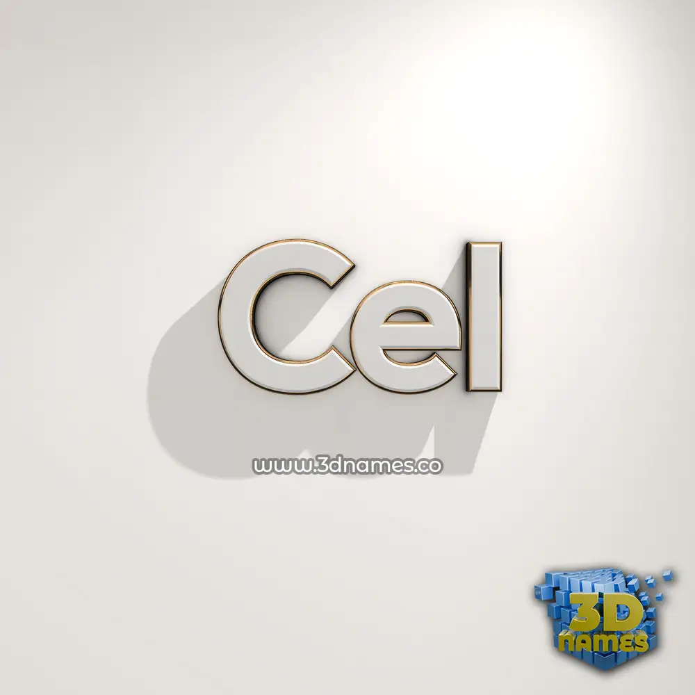 cel in White Logo Warm style - 3D name wallpaper