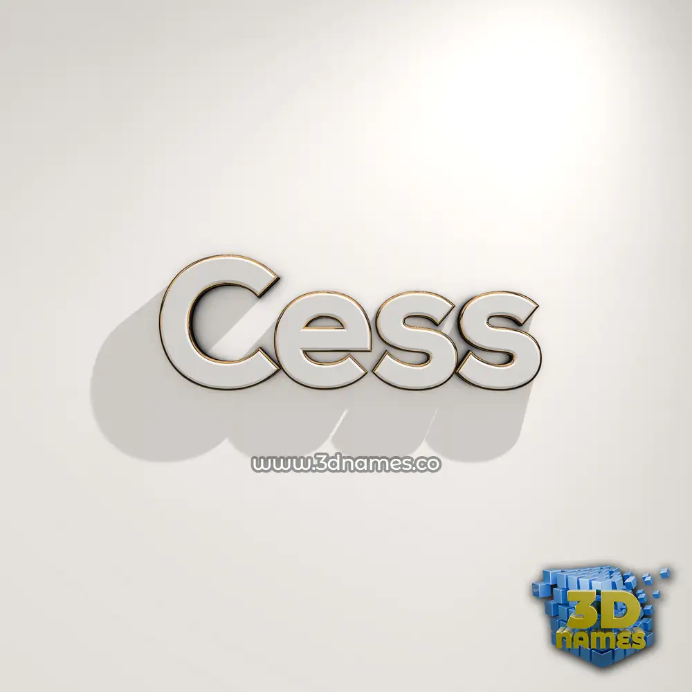 cess in White Logo Warm style - 3D name wallpaper