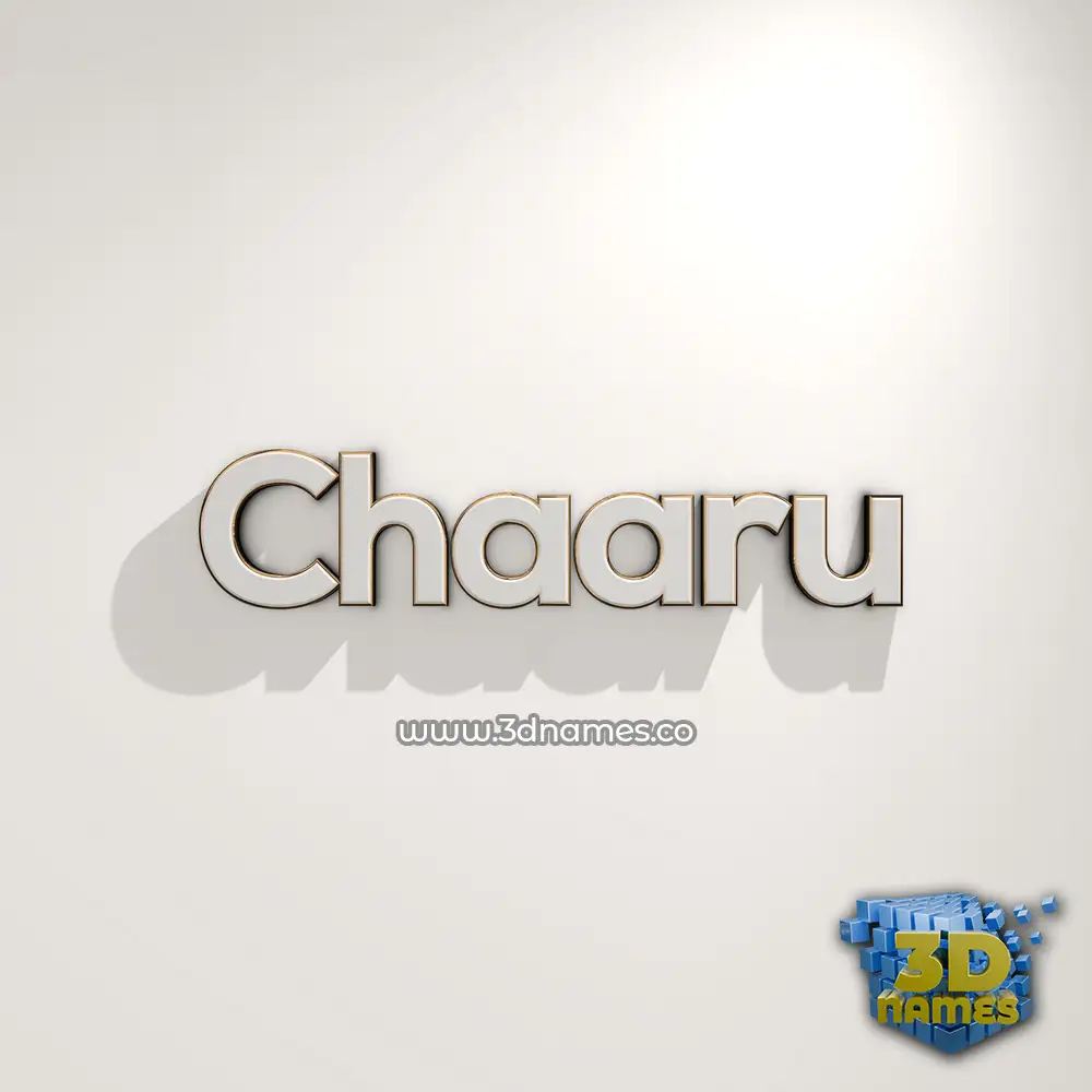 chaaru in White Logo Warm style - 3D name wallpaper