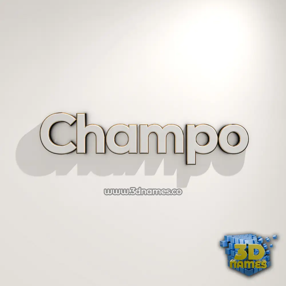 champo in White Logo Warm style - 3D name wallpaper