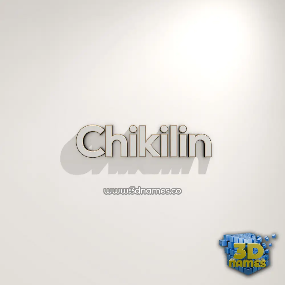 chikilin in White Logo Warm style - 3D name wallpaper