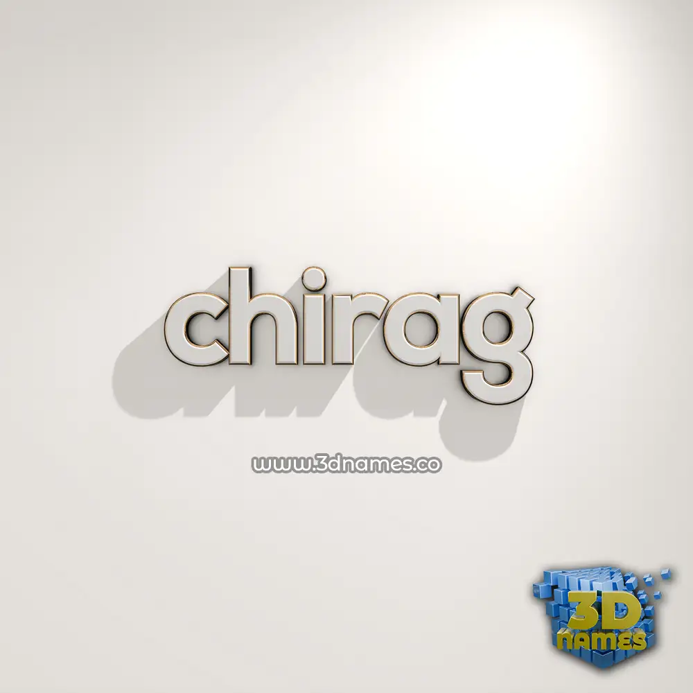 chirag in White Logo Warm style - 3D name wallpaper