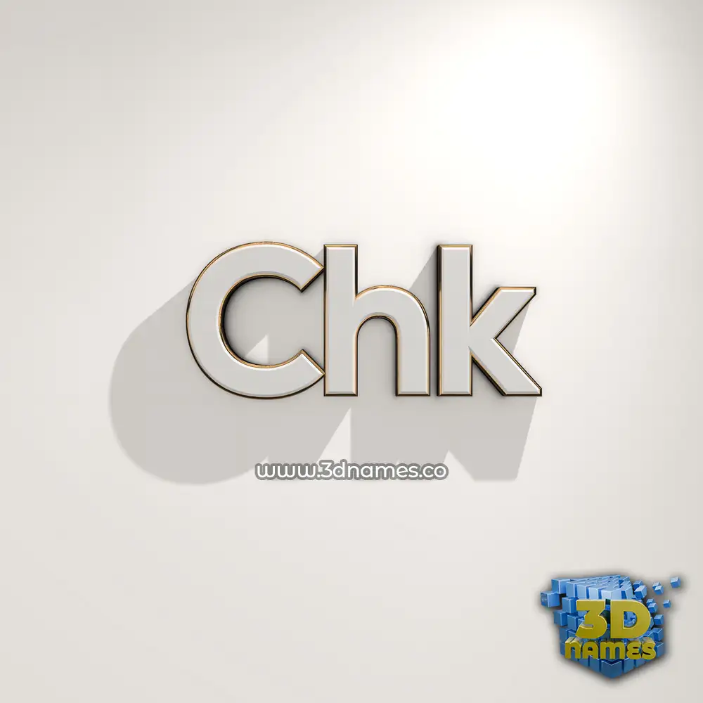 chk in White Logo Warm style - 3D name wallpaper