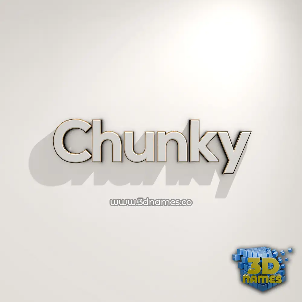 chunky in White Logo Warm style - 3D name wallpaper