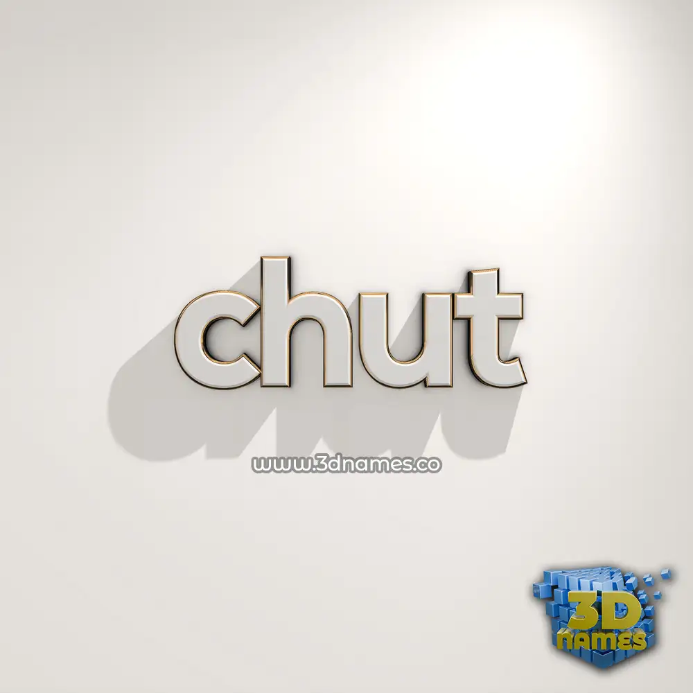 chut in White Logo Warm style - 3D name wallpaper